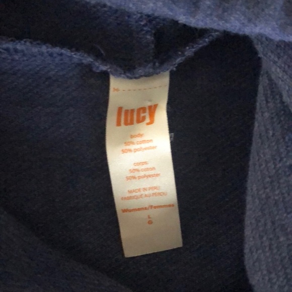 Lucy Peacock blue vowel neck sweatshirt - Picture 2 of 5